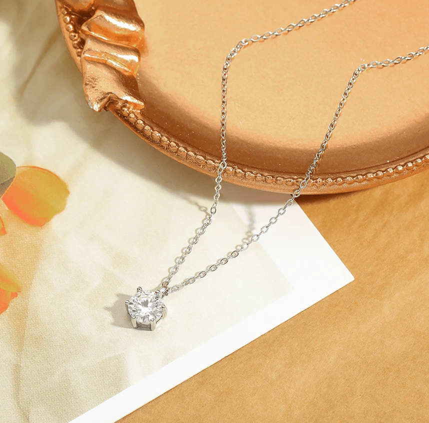 Moissanite Diamond Necklace | 1 Carat | 100% Original Certified Lab Diamond | GRA Certified | Authenticity Guaranteed - Right In The Feels