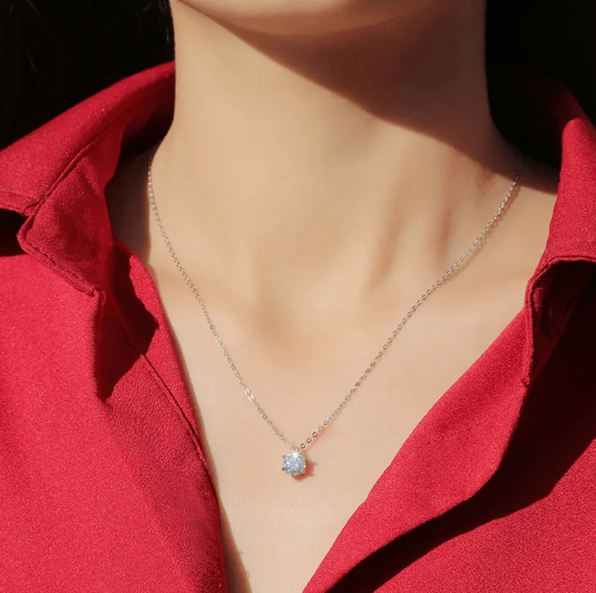 Moissanite Diamond Necklace | 1 Carat | 100% Original Certified Lab Diamond | GRA Certified | Authenticity Guaranteed - Right In The Feels