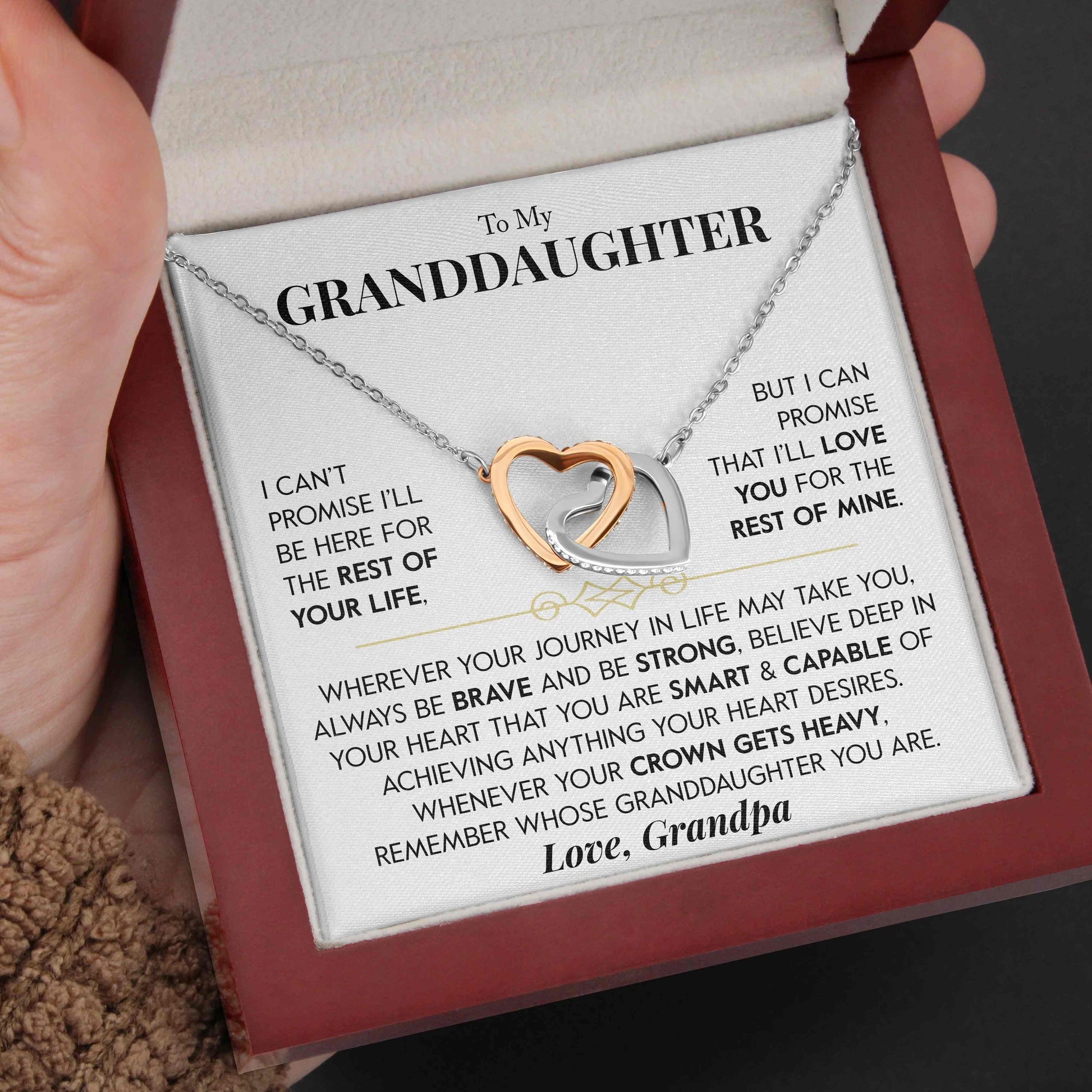 To My Granddaughter | "Rest of my Life" | Interlocking Hearts Necklace - Right In The Feels