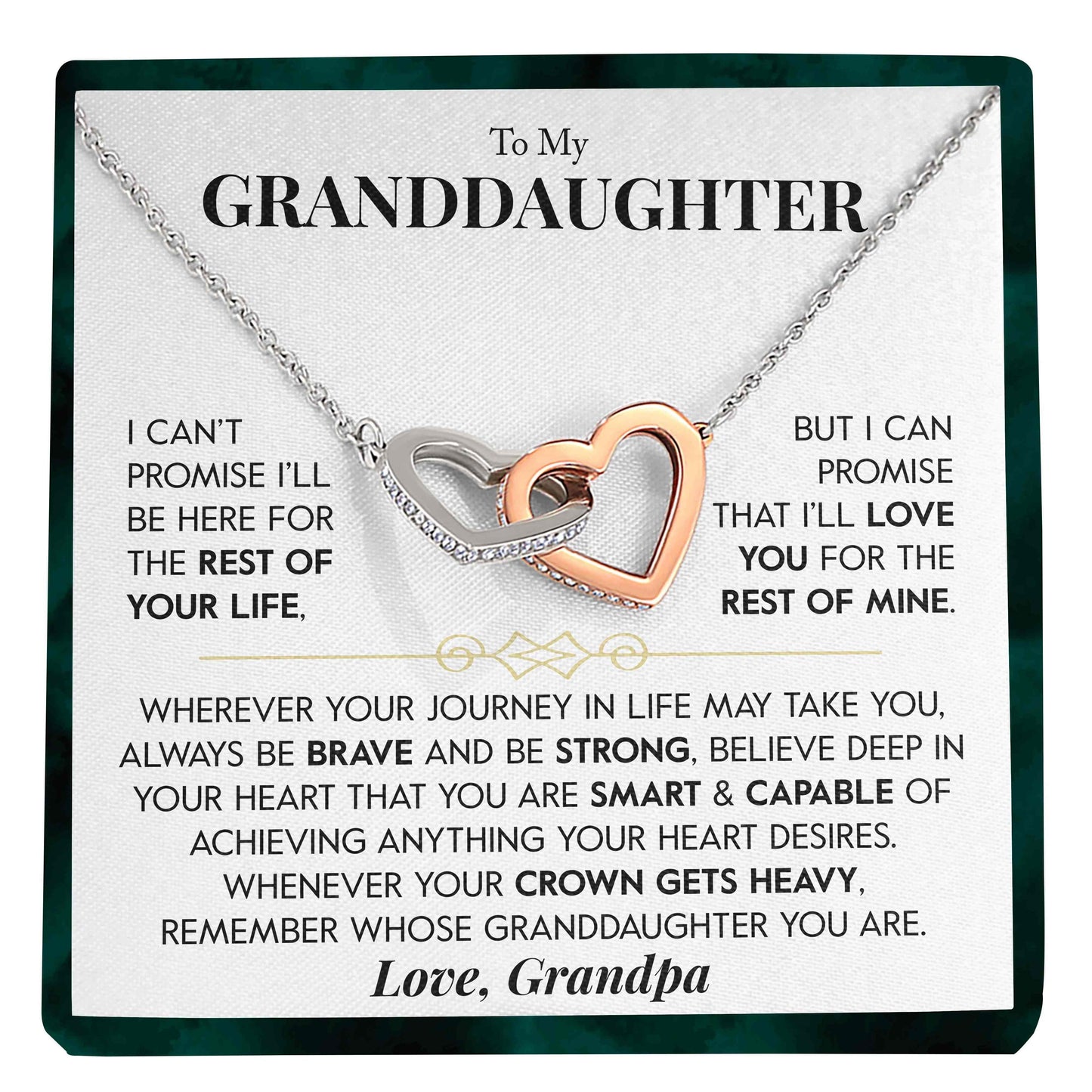 To My Granddaughter | "Rest of my Life" | Interlocking Hearts Necklace - Right In The Feels