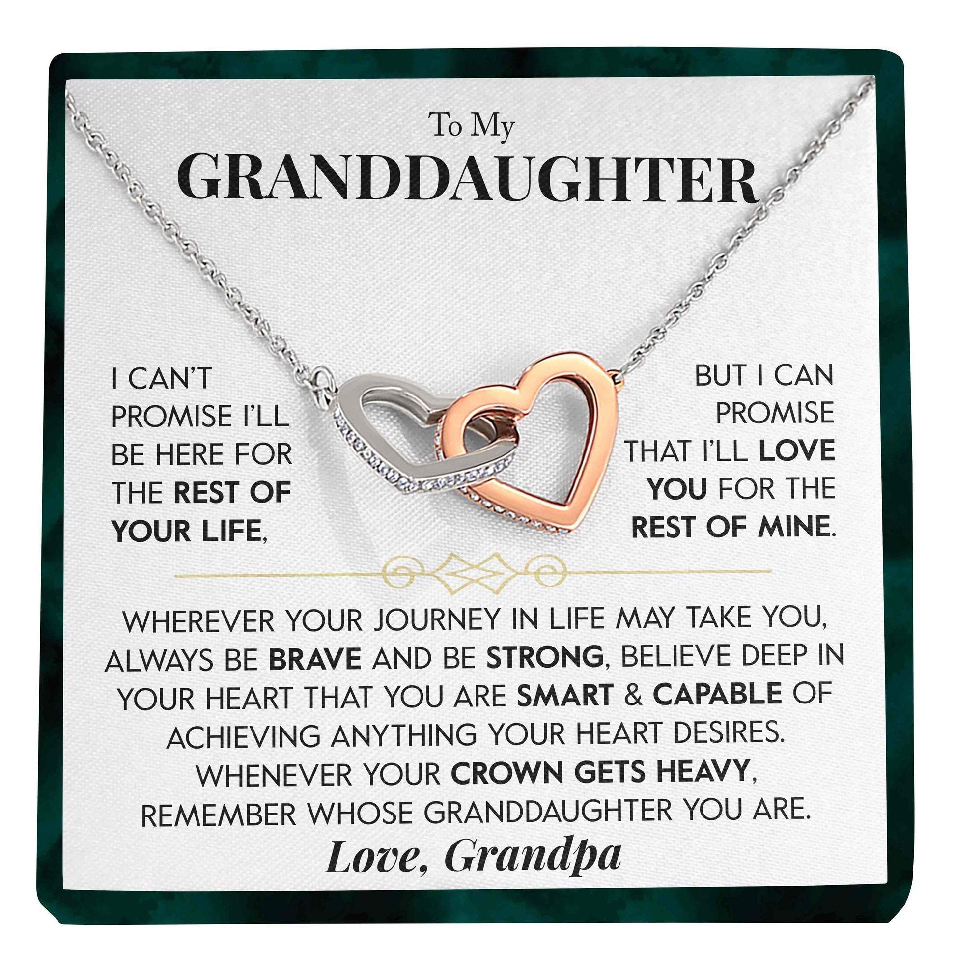 To My Granddaughter | "Rest of my Life" | Interlocking Hearts Necklace - Right In The Feels