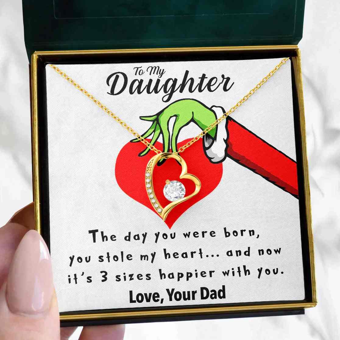 To My Daughter | "Heart Grew 3 Sizes" | Forever Love Necklace - Right In The Feels