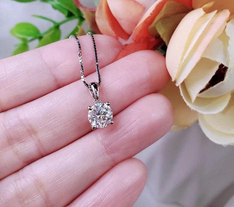 Moissanite Diamond Necklace | 1 Carat | 100% Original Certified Lab Diamond | GRA Certified | Authenticity Guaranteed - Right In The Feels